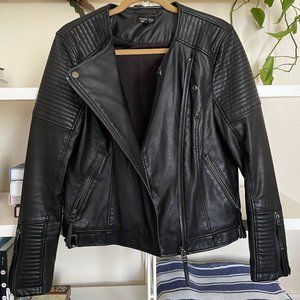 Topshop Luna Faux Leather Biker Jacket